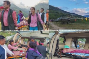 नरहरिनाथमा सुत्केरी महिलाको हेलिकप्टरमार्फत उद्दार