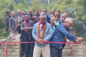 रुप्साको चिसापानीमा नवनिर्मित झुलुङ्गे  पुल उद्घाटन।